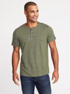Old Navy Mens Soft-washed Slub-knit Henley For Men Matcha Green Size Xs