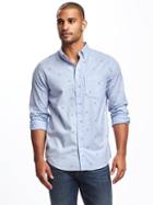 Old Navy Regular Fit Summer Weight Oxford Shirt For Men - Flag