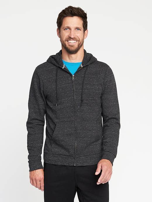 Old Navy Full Zip Fleece Hoodie For Men - Charcoal