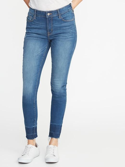 Old Navy Womens Mid-rise Built-in Sculpt Released-hem Rockstar Jeans For Women Medium Wash Size 16