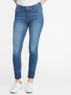 Old Navy Womens Mid-rise Built-in Sculpt Released-hem Rockstar Jeans For Women Medium Wash Size 16