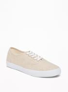 Old Navy Mens Linen-blend Sneakers For Men Natural White Size 8