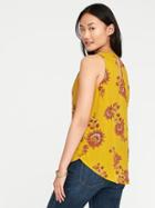 Old Navy Relaxed Cutout Back Blouse For Women - Yellow Print