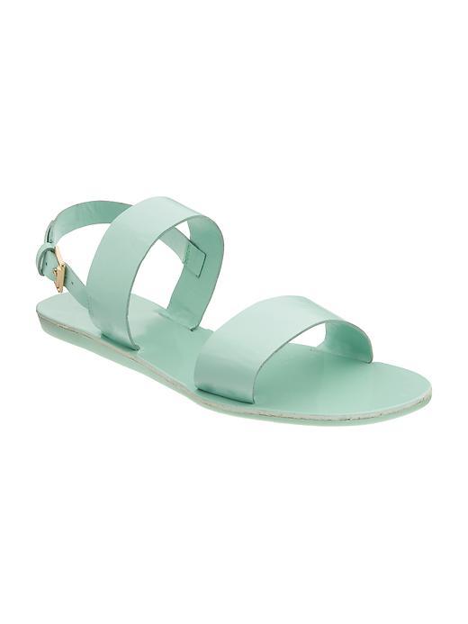 Old Navy Faux Leather Double Strap Sandals For Women - Engage Mint