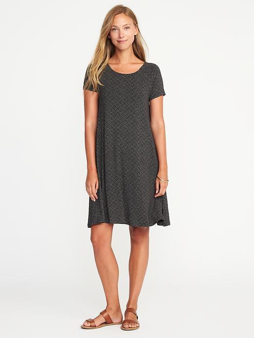 Old Navy Jersey Swing Dress For Women - Grey Geo