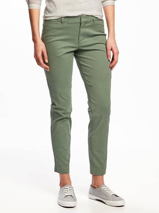 Old Navy Mid Rise Pixie Chinos For Women - Dried Herb