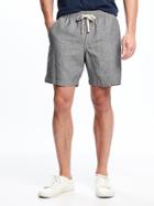 Old Navy Linen Blend Drawstring Shorts For Men 7 - Iron Will