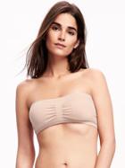 Old Navy Seamless Ruched Bandeau For Women - Bare Necessity