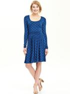 Old Navy Womens Patterned Jersey Dresses Size L Tall - Paradise Blue Print