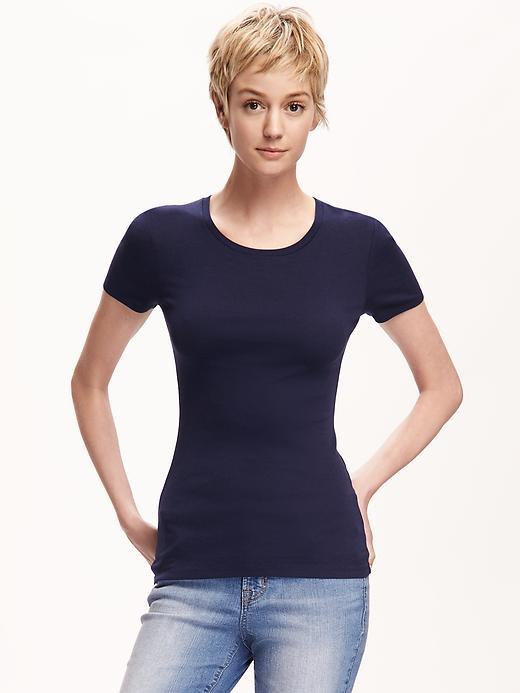 Old Navy Fitted Crew Neck Tee For Women - Navy