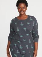 Old Navy Womens Printed Plus-size Thermal Top Palm Tree Size 1x