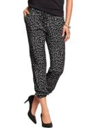 Womens Drapey Cinched Pants 26 1/2&quot; Size Xl - Black Leopard