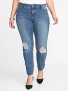 Old Navy Womens Smooth & Slim High-rise Plus-size Rockstar Jeans Sunbleached Size 16