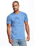 Old Navy Soft Washed Graphic Crew Neck Tee For Men - Blue My Cover