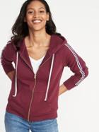 Old Navy Womens Relaxed Zip-front Hoodie For Women Burgundy Stripe Size Xl