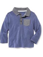 Old Navy Long Sleeve Pocket Polo - Smooth Sailing