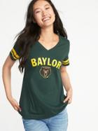 Old Navy Womens College Team Sleeve-stripe Tee For Women Baylor Size Xs
