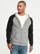 Old Navy Mens Sherpa-lined Raglan-sleeve Hoodie For Men Gray Combo Size Xl
