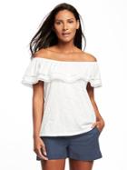 Old Navy Off The Shoulder Swing Top For Women - Cream