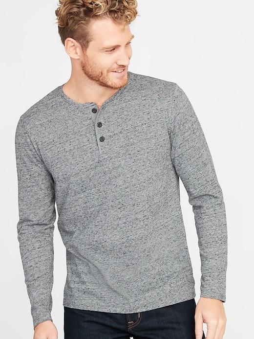 Old Navy Mens Soft-washed Henley For Men Heather Gray Size Xs