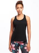 Old Navy Womens Go-dry Cool Semi-fitted Mesh Racerback Tank For Women Blackjack Size Xl