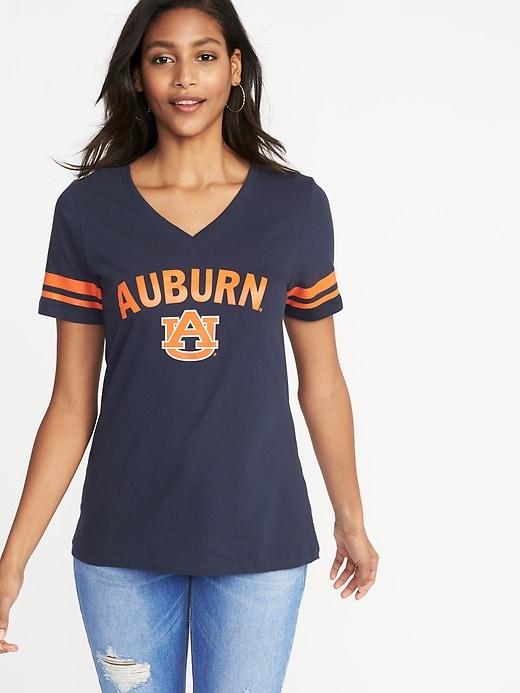 Old Navy Womens College Team Sleeve-stripe Tee For Women Auburn University Size M
