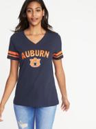 Old Navy Womens College Team Sleeve-stripe Tee For Women Auburn University Size M