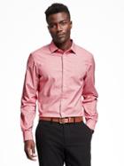 Old Navy Slim Fit Non Iron Signature Stretch Dress Shirt For Men - Red