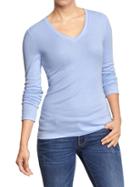 Old Navy Womens Perfect V Neck Tees Size L Tall - Diamond Water