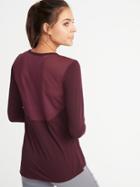 Old Navy Womens Lightweight Mesh-back Performance Top For Women Sumptuous Purple Size S