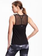 Old Navy Go Dry Mesh Back Active Top For Women - Black