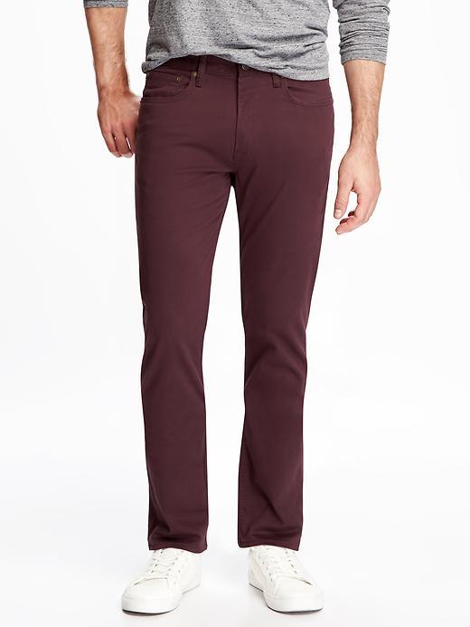 Old Navy Slim Built In Flex Sateen Pants For Men - Olallieberry Jam