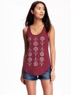 Old Navy Relaxed Curved Hem Graphic Tank For Women - Ron Burgundy
