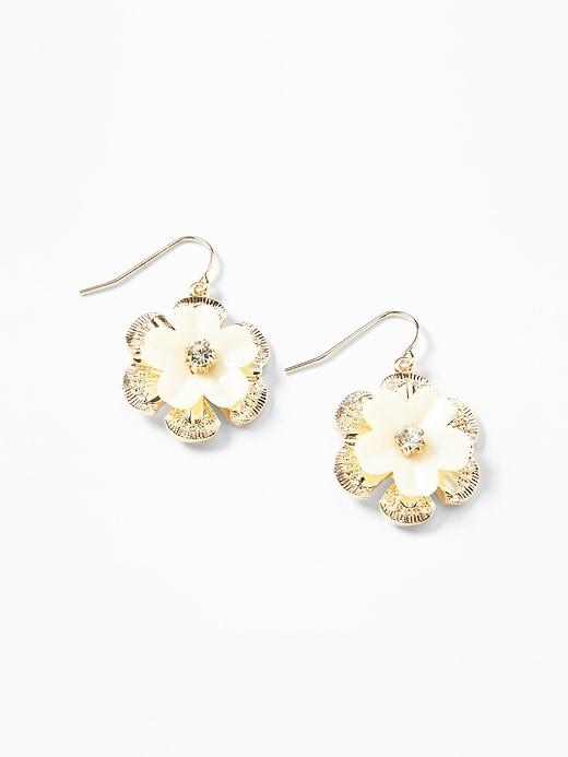 Old Navy Womens Flower Drop Earrings For Women Cream Size One Size