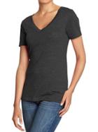 Old Navy Womens Vintage Style V Neck Tees - Charcoal