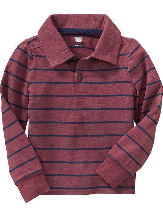 Old Navy Long Sleeved Striped Polo - Marion Berry
