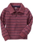 Old Navy Long Sleeved Striped Polo - Marion Berry