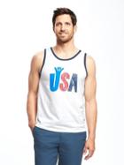 Old Navy Americana Graphic Tank For Men - Bright White