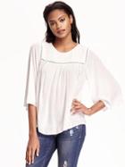 Old Navy Shirred Swing Blouse For Women - Whipped Cream