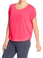 Old Navy Womens Active Cap Sleeve Tricot Tops - Hot To It Neon