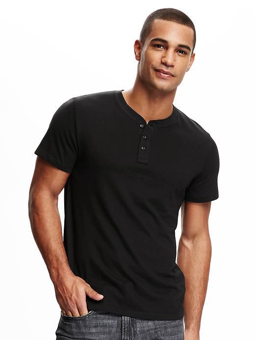 Old Navy Jersey Henley Tee For Men - Blackjack