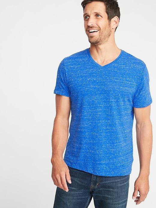 Old Navy Mens Soft-washed Slub-knit V-neck Tee For Men Blue My Cover Size Xxl