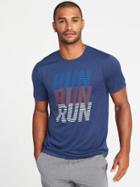 Old Navy Mens Graphic Go-dry Eco Performance Tee For Men Run Run Run Size M