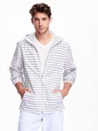 Old Navy Striped Lightweight Windbreaker For Men - Bright White