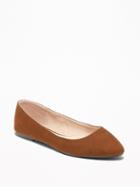 Old Navy Womens Sueded Pointy Ballet Flats For Women Roasted Chestnut Size 11