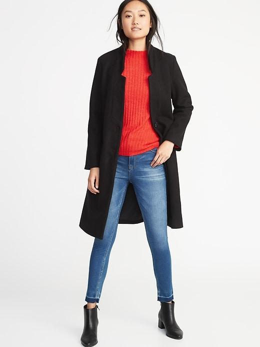 Old Navy Womens Long Soft-brushed Coat For Women Blackjack Size Xs