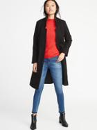 Old Navy Womens Long Soft-brushed Coat For Women Blackjack Size Xs