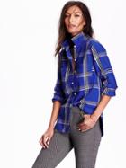 Old Navy Womens Plaid Shirt Size L Tall - Hyper Blue Plaid