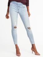 Old Navy Womens Distressed Rockstar Ankle Jeggings For Women Light Worn Blue Size 18