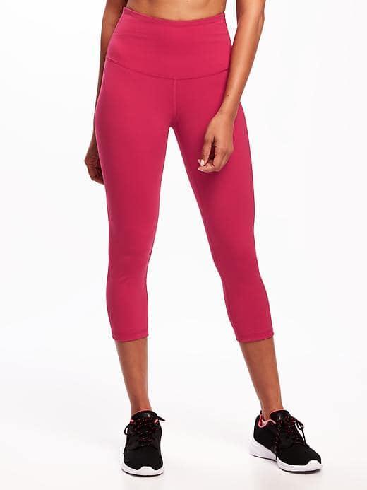 Old Navy High Rise Go Dry Compression Crops For Women - Party Started Pink